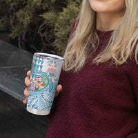 Hawaiian and Japanese Culture Together Tumbler Cup Tropical Honu with Japanese Elements Blue Color LT03 - Polynesian Pride