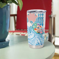 Hawaiian and Japanese Culture Together Tumbler Cup Tropical Honu with Japanese Elements Blue Color LT03 - Polynesian Pride