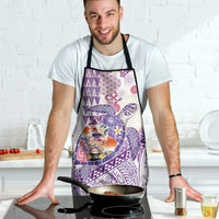 Hawaiian and Japanese Culture Together Apron Tropical Honu with Japanese Elements Purple Color LT03 - Polynesian Pride
