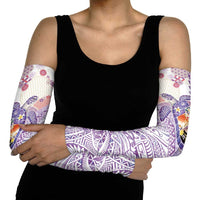 Hawaiian and Japanese Culture Together Arm Sleeves Tropical Honu with Japanese Elements Purple Color LT03 - Polynesian Pride
