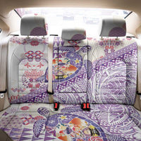 Hawaiian and Japanese Culture Together Back Car Seat Cover Tropical Honu with Japanese Elements Purple Color LT03 - Polynesian Pride
