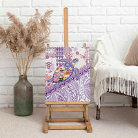 Hawaiian and Japanese Culture Together Canvas Wall Art Tropical Honu with Japanese Elements Purple Color LT03 - Polynesian Pride