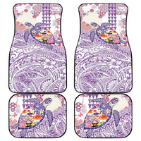 Hawaiian and Japanese Culture Together Car Mats Tropical Honu with Japanese Elements Purple Color LT03 - Polynesian Pride