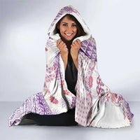 Hawaiian and Japanese Culture Together Hooded Blanket Tropical Honu with Japanese Elements Purple Color LT03 - Polynesian Pride