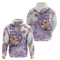 Hawaiian and Japanese Culture Together Hoodie Tropical Honu with Japanese Elements Purple Color LT03 - Polynesian Pride