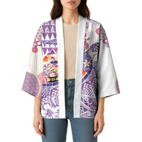 Hawaiian and Japanese Culture Together Kimono Tropical Honu with Japanese Elements Purple Color LT03 - Polynesian Pride