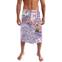 Hawaiian and Japanese Culture Together Lavalava Tropical Honu with Japanese Elements Purple Color LT03 Purple - Polynesian Pride