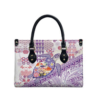 Hawaiian and Japanese Culture Together Leather Bag Tropical Honu with Japanese Elements Purple Color LT03 - Polynesian Pride