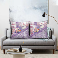 Hawaiian and Japanese Culture Together Pillow Cover Tropical Honu with Japanese Elements Purple Color LT03 - Polynesian Pride