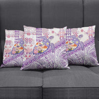 Hawaiian and Japanese Culture Together Pillow Cover Tropical Honu with Japanese Elements Purple Color LT03 - Polynesian Pride