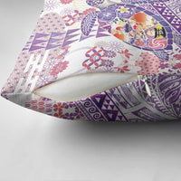 Hawaiian and Japanese Culture Together Pillow Cover Tropical Honu with Japanese Elements Purple Color LT03 - Polynesian Pride