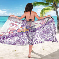 Hawaiian and Japanese Culture Together Sarong Tropical Honu with Japanese Elements Purple Color LT03 - Polynesian Pride