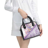 Hawaiian and Japanese Culture Together Shoulder Handbag Tropical Honu with Japanese Elements Purple Color LT03 - Polynesian Pride