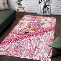 Hawaiian and Japanese Culture Together Area Rug Tropical Honu with Japanese Elements Pink Color LT03 Pink - Polynesian Pride