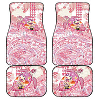 Hawaiian and Japanese Culture Together Car Mats Tropical Honu with Japanese Elements Pink Color LT03 - Polynesian Pride