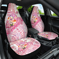 Hawaiian and Japanese Culture Together Car Seat Cover Tropical Honu with Japanese Elements Pink Color LT03 One Size Pink - Polynesian Pride