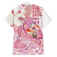 Hawaiian and Japanese Culture Together Hawaiian Shirt Tropical Honu with Japanese Elements Pink Color LT03 - Polynesian Pride