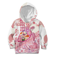 Hawaiian and Japanese Culture Together Kid Hoodie Tropical Honu with Japanese Elements Pink Color LT03 Hoodie Pink - Polynesian Pride