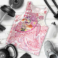 Hawaiian and Japanese Culture Together Men Tank Top Tropical Honu with Japanese Elements Pink Color LT03 - Polynesian Pride