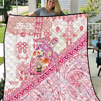 Hawaiian and Japanese Culture Together Quilt Tropical Honu with Japanese Elements Pink Color LT03 Pink - Polynesian Pride