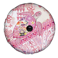 Hawaiian and Japanese Culture Together Spare Tire Cover Tropical Honu with Japanese Elements Pink Color LT03 - Polynesian Pride