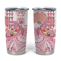 Hawaiian and Japanese Culture Together Tumbler Cup Tropical Honu with Japanese Elements Pink Color LT03 Pink - Polynesian Pride