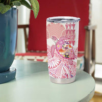Hawaiian and Japanese Culture Together Tumbler Cup Tropical Honu with Japanese Elements Pink Color LT03 - Polynesian Pride