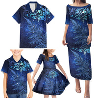 New Zealand Matariki Family Matching Puletasi and Hawaiian Shirt Maori Pattern and Silver Fern LT03 - Polynesian Pride