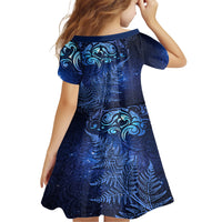 New Zealand Matariki Family Matching Short Sleeve Bodycon Dress and Hawaiian Shirt Maori Pattern and Silver Fern LT03 - Polynesian Pride