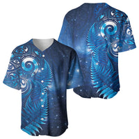 Aotearoa New Zealand New Year Baseball Jersey Tribal Koru Tattoo Blue Galaxy Maori Silver Fern LT03 - Polynesian Pride