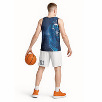 Aotearoa New Zealand New Year Basketball Jersey Tribal Koru Tattoo Blue Galaxy Maori Silver Fern LT03 - Polynesian Pride