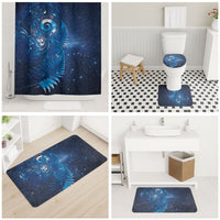 Aotearoa New Zealand New Year Bathroom Set Tribal Koru Tattoo Blue Galaxy Maori Silver Fern LT03 - Polynesian Pride