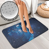 Aotearoa New Zealand New Year Bathroom Set Tribal Koru Tattoo Blue Galaxy Maori Silver Fern LT03 - Polynesian Pride