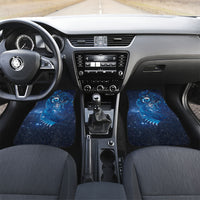 Aotearoa New Zealand New Year Car Mats Tribal Koru Tattoo Blue Galaxy Maori Silver Fern LT03 Set 2pcs - Front Blue - Polynesian Pride