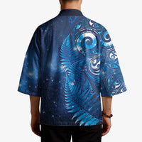 Aotearoa New Zealand New Year Kimono Tribal Koru Tattoo Blue Galaxy Maori Silver Fern LT03 - Polynesian Pride