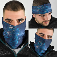 Aotearoa New Zealand New Year Neck Gaiter Tribal Koru Tattoo Blue Galaxy Maori Silver Fern LT03 - Polynesian Pride