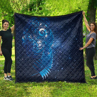 Aotearoa New Zealand New Year Quilt Tribal Koru Tattoo Blue Galaxy Maori Silver Fern LT03 - Polynesian Pride