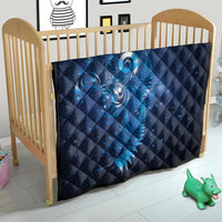 Aotearoa New Zealand New Year Quilt Tribal Koru Tattoo Blue Galaxy Maori Silver Fern LT03 - Polynesian Pride