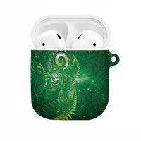 Aotearoa New Zealand New Year AirPods Case Tribal Koru Tattoo Green Galaxy Maori Silver Fern LT03 Green - Polynesian Pride
