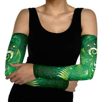 Aotearoa New Zealand New Year Arm Sleeves Tribal Koru Tattoo Green Galaxy Maori Silver Fern LT03 - Polynesian Pride