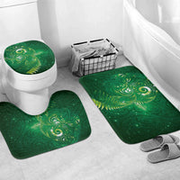 Aotearoa New Zealand New Year Bathroom Set Tribal Koru Tattoo Green Galaxy Maori Silver Fern LT03 Mat Set Only (3 pcs) One Size Green - Polynesian Pride