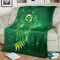 Aotearoa New Zealand New Year Blanket Tribal Koru Tattoo Green Galaxy Maori Silver Fern LT03 - Polynesian Pride