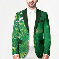Aotearoa New Zealand New Year Blazer Tribal Koru Tattoo Green Galaxy Maori Silver Fern LT03 - Polynesian Pride