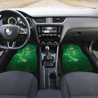 Aotearoa New Zealand New Year Car Mats Tribal Koru Tattoo Green Galaxy Maori Silver Fern LT03 Set 2pcs - Front Green - Polynesian Pride