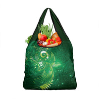 Aotearoa New Zealand New Year Grocery Bag Tribal Koru Tattoo Green Galaxy Maori Silver Fern LT03 1-pack One Size Green - Polynesian Pride