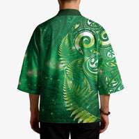 Aotearoa New Zealand New Year Kimono Tribal Koru Tattoo Green Galaxy Maori Silver Fern LT03 - Polynesian Pride