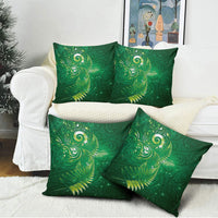 Aotearoa New Zealand New Year Pillow Cover Tribal Koru Tattoo Green Galaxy Maori Silver Fern LT03 - Polynesian Pride