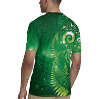 Aotearoa New Zealand New Year Rugby Jersey Tribal Koru Tattoo Green Galaxy Maori Silver Fern LT03 - Polynesian Pride