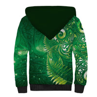 Aotearoa New Zealand New Year Sherpa Hoodie Tribal Koru Tattoo Green Galaxy Maori Silver Fern LT03 - Polynesian Pride