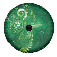 Aotearoa New Zealand New Year Spare Tire Cover Tribal Koru Tattoo Green Galaxy Maori Silver Fern LT03 - Polynesian Pride